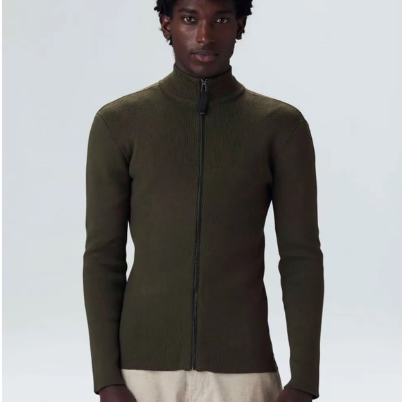 Osklen Men’s Olive Green Knit Sweater With Full Zipper Size Small New With Tags! - Picture 3 of 12